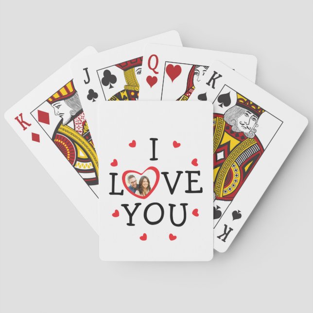 "I kärlek you"-fotot på Valentine anpassningsbar Casinokort (Baksidan)