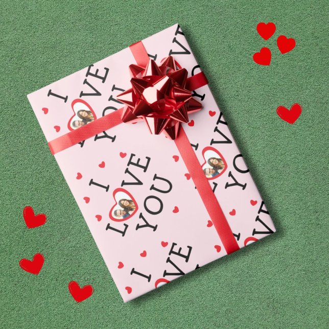 "I kärlek you"-fotot på Valentine anpassningsbar Presentpapper (Skapare uppladdad)