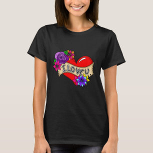 I Kärlek You Gatukonst Urban Heart T Shirt