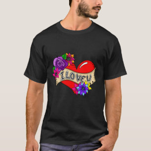 I Kärlek You Gatukonst Urban Heart T Shirt