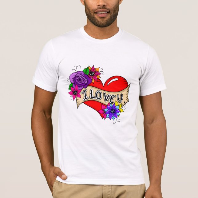 I Kärlek You | Gatukonst Urban Heart T Shirt (Framsida)