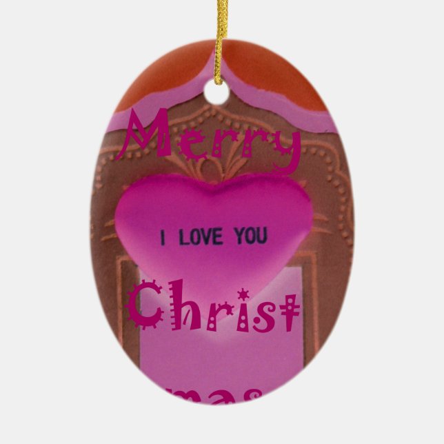I kärlek You God jul Heart Julgransprydnad Keramik (Framsidan)