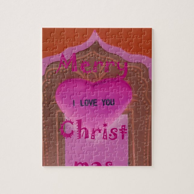 I kärlek You God jul Heart Pussel (Vertikal)