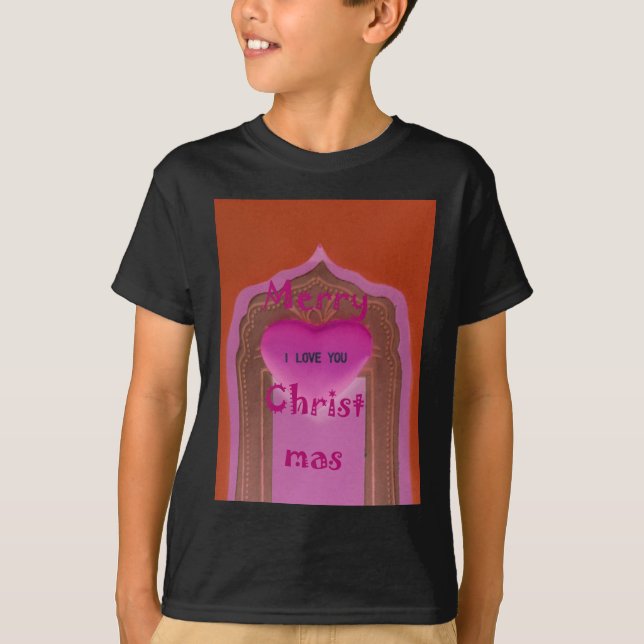I kärlek You God jul Heart T-shirt (Framsida)