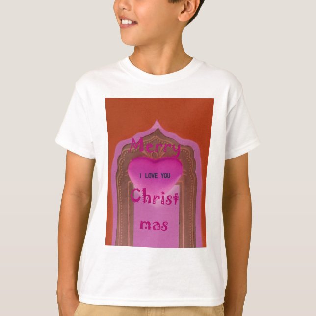 I kärlek You God jul Heart Tee Shirt (Framsida)