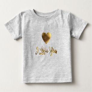 I Kärlek You Golden Heart Typography Cute Tröja