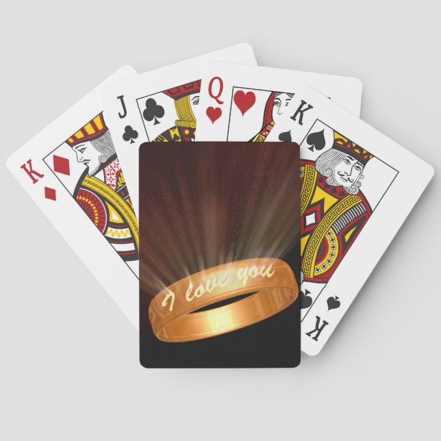 "I kärlek you" Golden Ring Spel Kort (Baksidan)