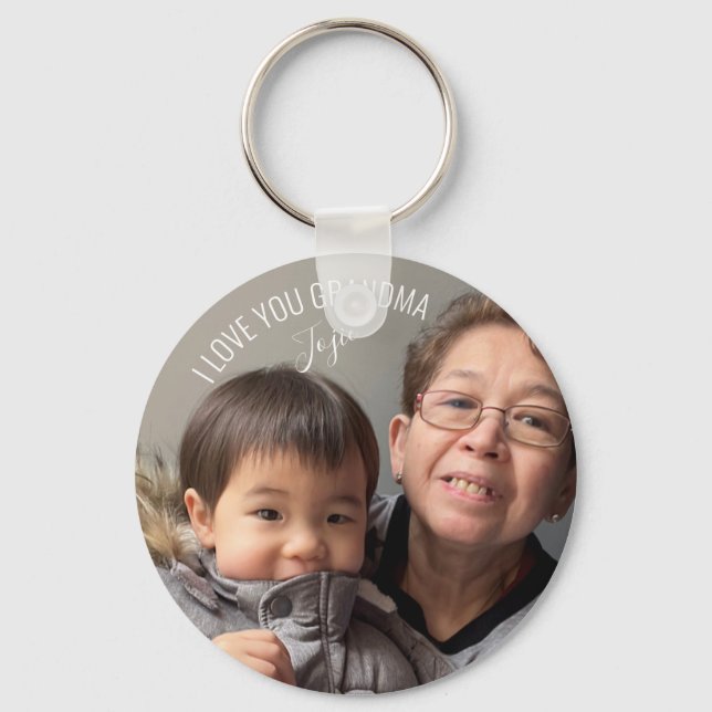 I Kärlek You Grandma Baby Photo Keychain Nyckelring (Framsida)