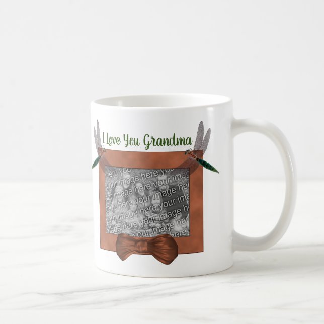 I Kärlek You Grandma Dragonfly Personlig Photo Kaffemugg (Höger)