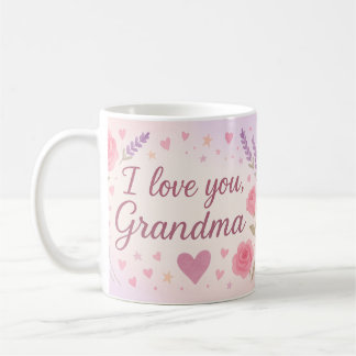 I Kärlek You Grandma Gift - Blommigt Gift Design Kaffemugg