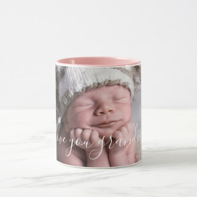 I Kärlek You Grandma Personlig Photo Template Mugg (Center)