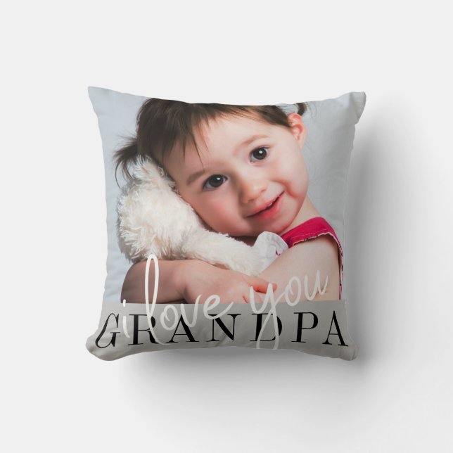 I Kärlek You Grandpa Anpassningsbar Photo Kudde (Framsida)