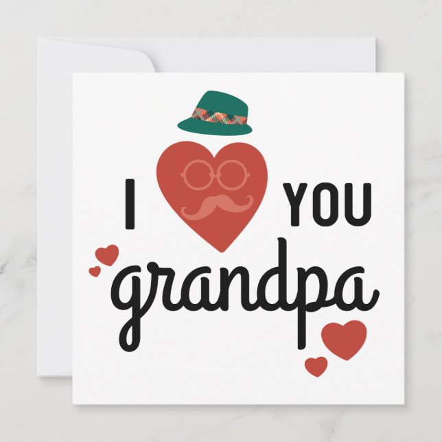 I Kärlek You Grandpa // Novelty Fars dag Blank Kort (Framsida)