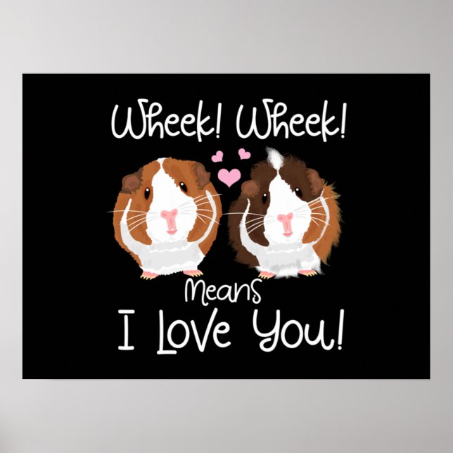 I Kärlek You Guinea Gris Cavy Roddent Poster (Framsidan)