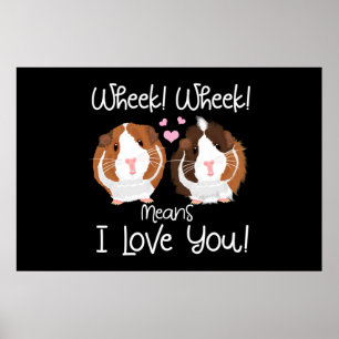 I Kärlek You Guinea Gris Cavy Roddent Poster