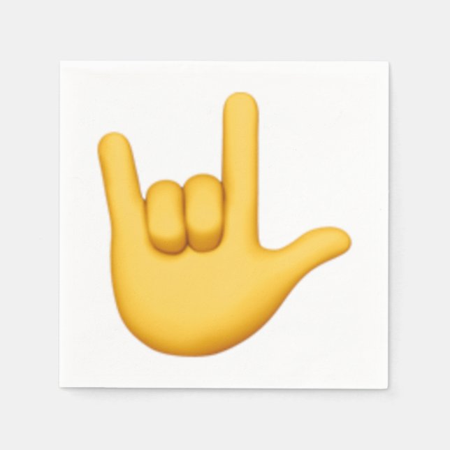 I Kärlek You Hand Sign - Emoji Pappersservett (Framsidan)