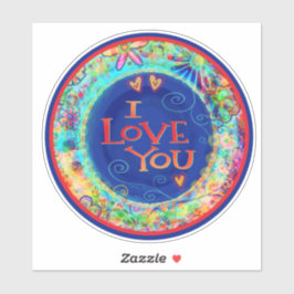 I Kärlek You Inspiritivity Roligt Blue Trendig Blo Klistermärken