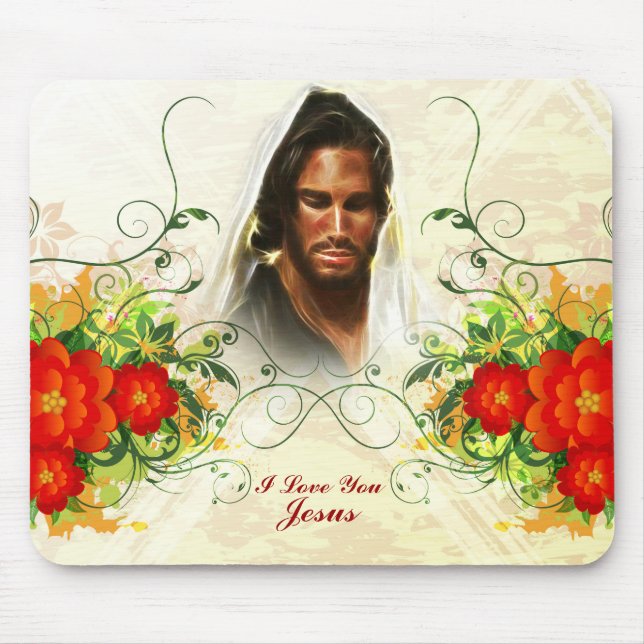I Kärlek You Jesus/Abstrakt Art 42a Mousepad Musmatta (Framsidan)