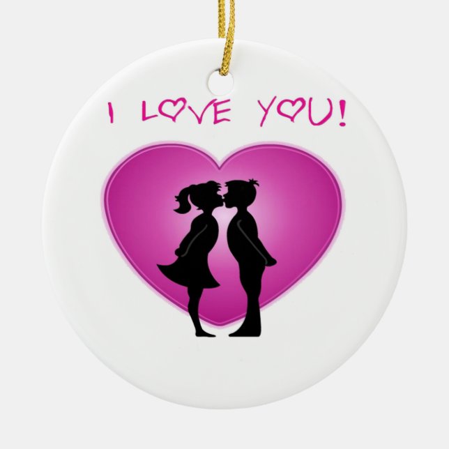 I Kärlek You Julgransprydnad Keramik (Framsidan)