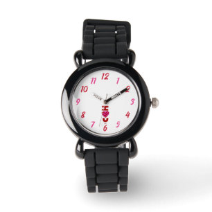 I Kärlek You Kids Silver Glitter Strap Watch Armbandsur
