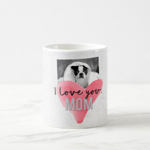 I Kärlek You Mamma Anpassningsbar Photo Heart Mug Kaffemugg