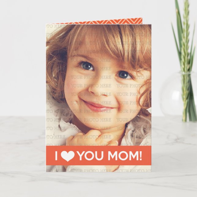 I Kärlek You Mamma - Anpassningsbar Photo Kort (Framsida)