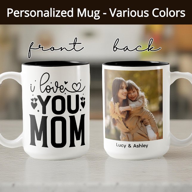 I Kärlek You Mamma Anpassningsbar Photo Mugg, Mors Två-Tonad Mugg (best mom ever mug, mothers day mug, birthday mug for mom, custom name mug, mug for her, gift for mom)