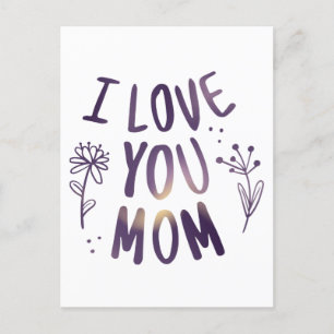 I Kärlek You Mamma Blommigt Mors dag Gift Ideas Vykort