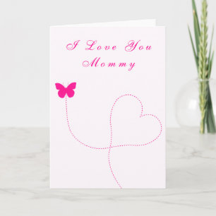 I Kärlek You Mamma Card Kärlek Heart Butterfly Kort