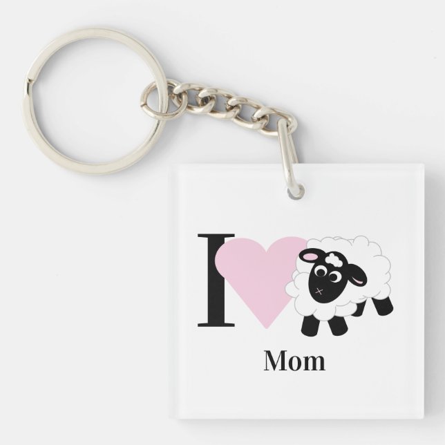 I kärlek You Mamma Cute Namn Tecknad Keychain (Framsidan)