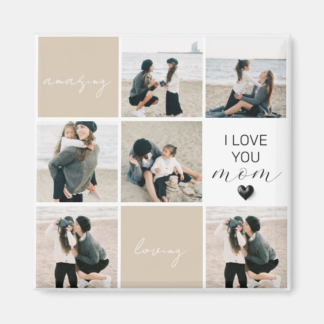 I Kärlek You Mamma | Fotokollage | Mocha Magnet (Framsidan)