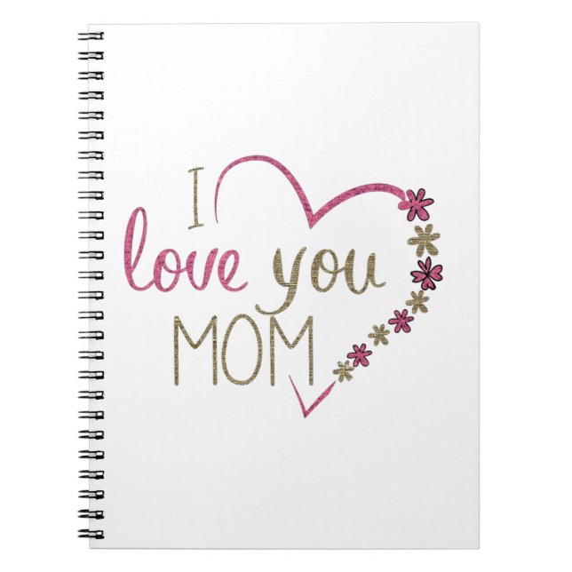 I Kärlek You Mamma Glitter Heart Anteckningsbok (Framsidan)