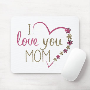 I Kärlek You Mamma Glitter Heart Musmatta