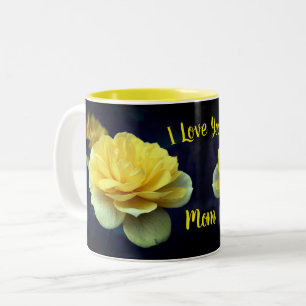 I Kärlek You Mamma Gul ros Flower Två-Tonad Mugg