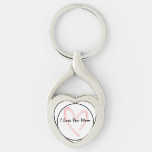 I Kärlek You Mamma Hjärtnyckelring Twisted Heart Silverfärgad Nyckelring