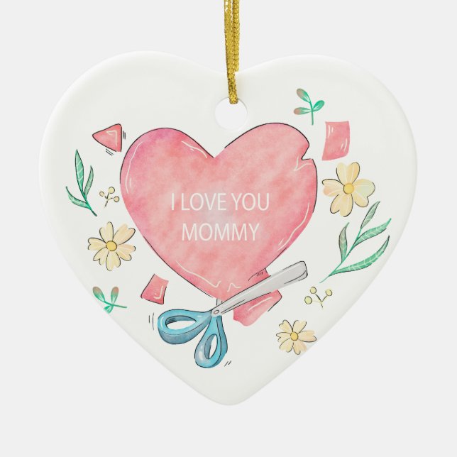 i kärlek you mamma julgransprydnad keramik (Framsidan)
