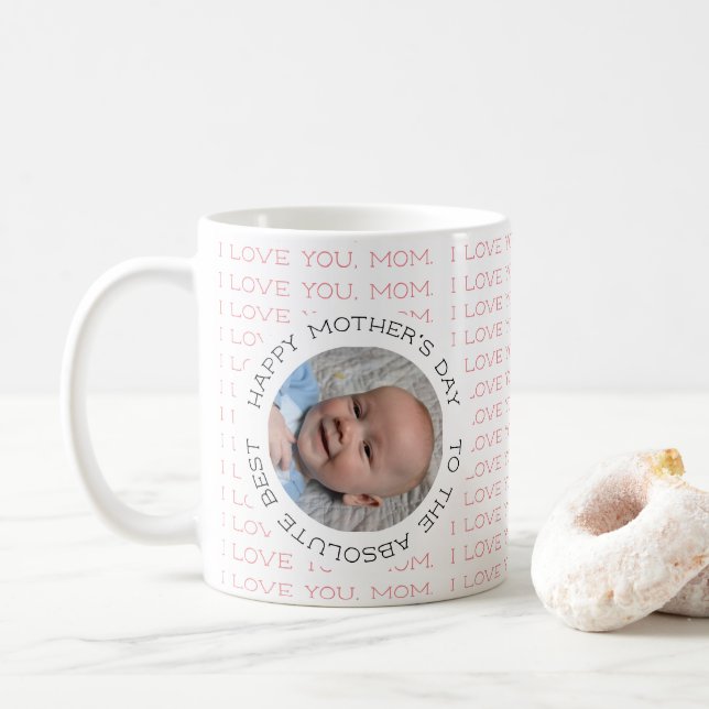 I Kärlek You Mamma Lycklig Mors dag Baby fotfoto K Kaffemugg (Med munk)