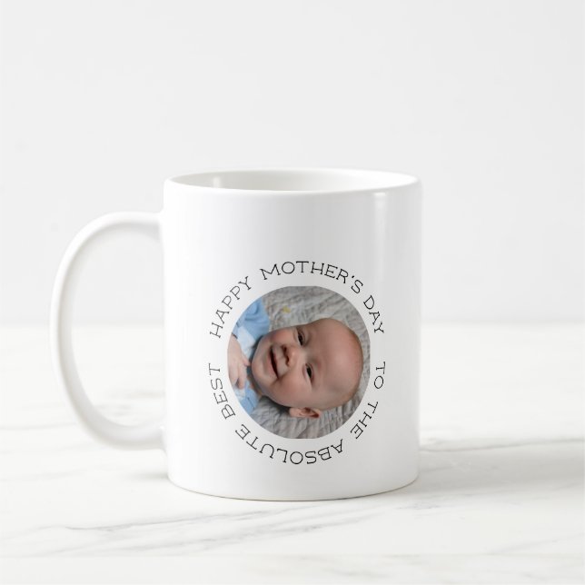 I Kärlek You Mamma Lycklig Mors dag Baby fotfoto K Kaffemugg (Vänster)