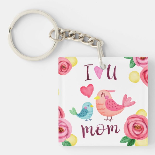I Kärlek You Mamma Mors dag Keychain (Framsidan)