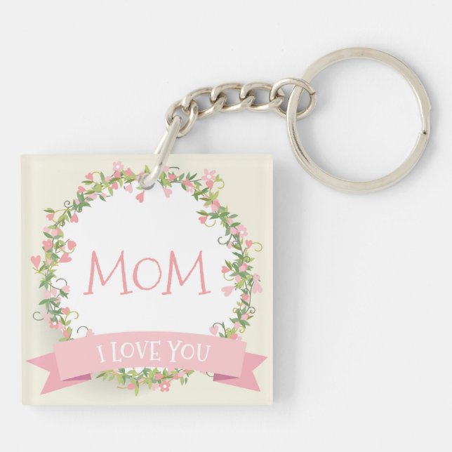 I Kärlek You Mamma Mors dag Keychain (Baksidan)