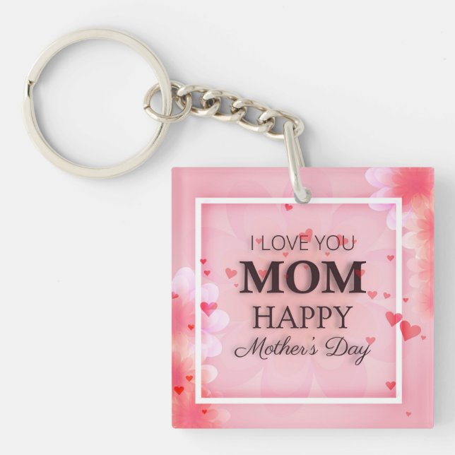I Kärlek You Mamma Mors dag Keychain (Framsidan)