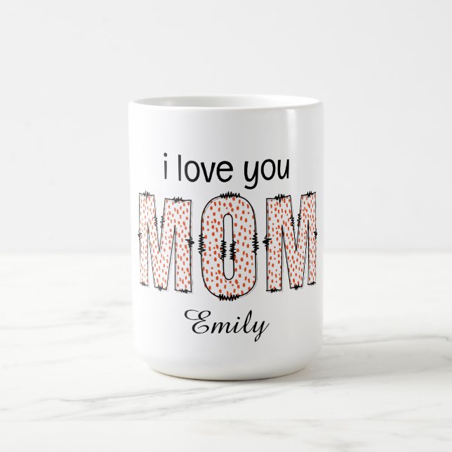 I kärlek You Mamma Personlig Namn Kaffemugg (Center)