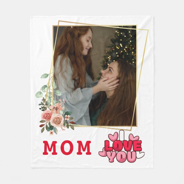 I Kärlek You Mamma Photo Fleecefilt (Framsidan)