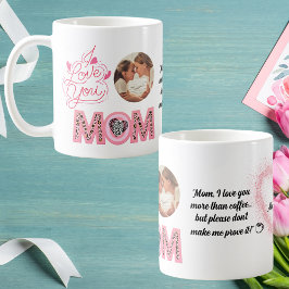 I Kärlek You Mamma Photo Message Mors dag Gift Kaffemugg