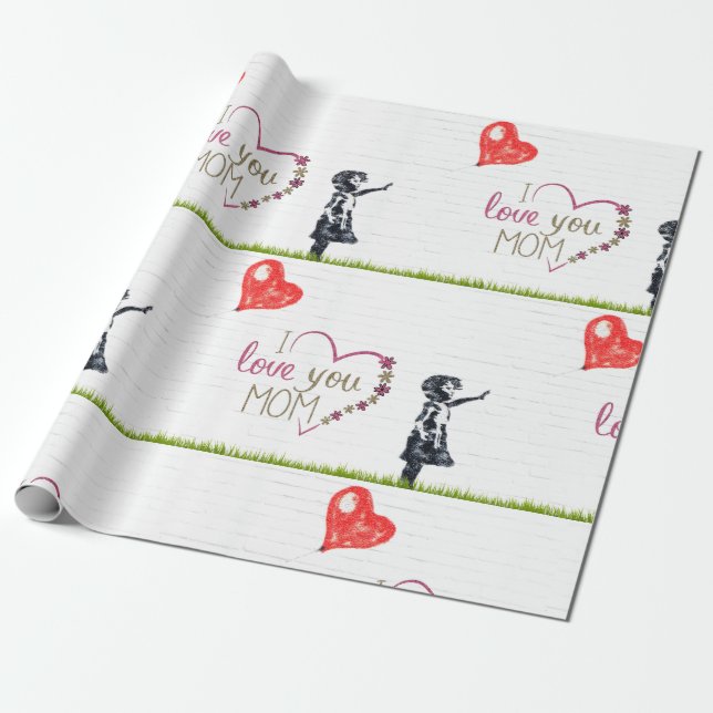 I Kärlek You Mamma Presentpapper (Utrullad)