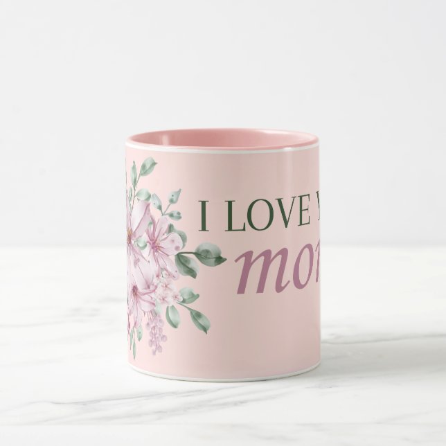 I Kärlek You Mamma Rosa Blommigt Coffee Gift Kopp (Center)