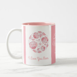 I Kärlek You Mamma Rosa White Mors dag Två-Tonad Mugg