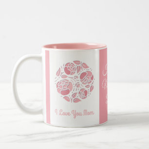 I Kärlek You Mamma Rosa White Mors dag Två-Tonad Mugg