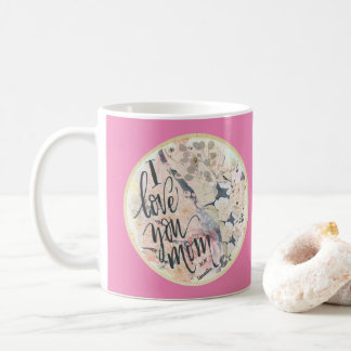 I Kärlek You Mamma Shock rosa Watercolor Lägg till Kaffemugg
