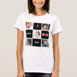"I Kärlek you mamma", söt 5 fotokollage T-Shirt